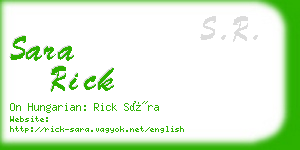 sara rick business card
